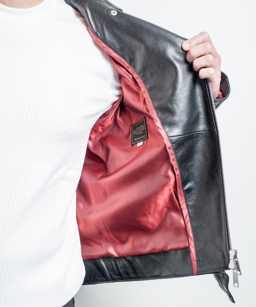 Buffalo Bobs（バッファローボブズ）の「PADDINGTON(パディントン)ラムレザー ダブルライダースジャケット（ライダースジャケット・メンズ・ブラック・2/M/1/S/4(LL)/3/L）」の16枚目の写真