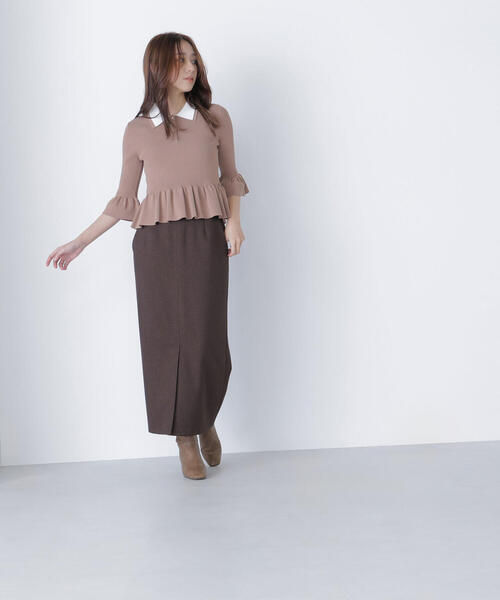 NATURAL BEAUTY BASIC（ナチュラルビューティーベーシック）の「◇ダブルカラーペプラムニット（ニット/セーター・レディース・ベージュ系その他/グレー系その他/ブラック系その他・FREE）」の10枚目の写真