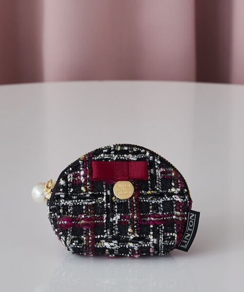 Maison de FLEUR（メゾンドフルール）の「LINTONツイードコインケース（コインケース・レディース・ブラック/オフホワイト・FREE）」の2枚目の写真