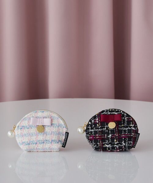 Maison de FLEUR（メゾンドフルール）の「LINTONツイードコインケース（コインケース・レディース・ブラック/オフホワイト・FREE）」の3枚目の写真