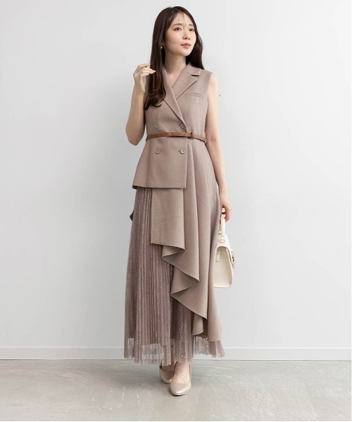 RANDA（ランダ）の「【4サイズ展開】レースプリーツドッキングレイヤードワンピース（ワンピース・レディース・ピンク/グレイッシュベージュ/グレー・1/2/00/0）」の20枚目の写真