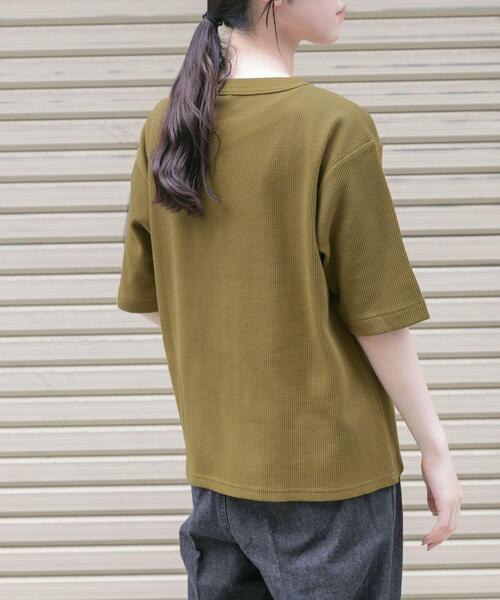 FORK&SPOON(フォークアンドスプーン)の「FORK&SPOON ミニワッフル5分袖Tシャツ(Tシャツ/カットソー・レディース・イエロー系その他/ブラック/オフホワイト/ボルドー・1)」の16枚目の写真