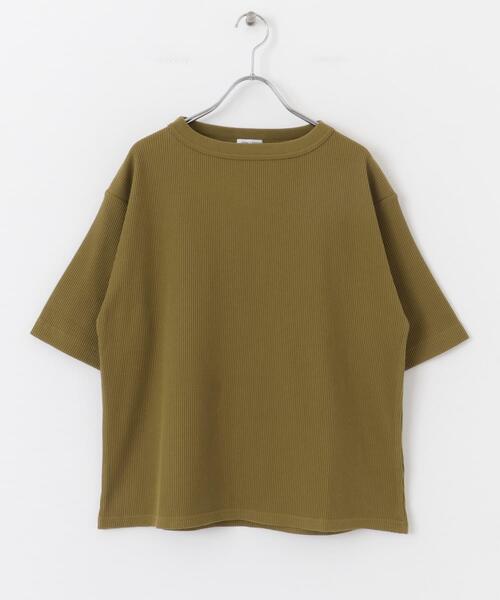 FORK&SPOON(フォークアンドスプーン)の「FORK&SPOON ミニワッフル5分袖Tシャツ(Tシャツ/カットソー・レディース・イエロー系その他/ブラック/オフホワイト/ボルドー・1)」の20枚目の写真