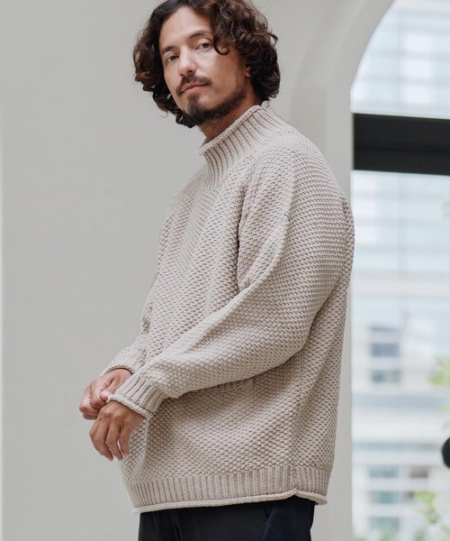 CALL&RESPONSE（コールアンドレスポンス）の「mn3148-ざっくりニットPO-サイセンタク プルオーバー（ニット/セーター・メンズ・ブラウン/ベージュ/ブラック・2/4）」の12枚目の写真