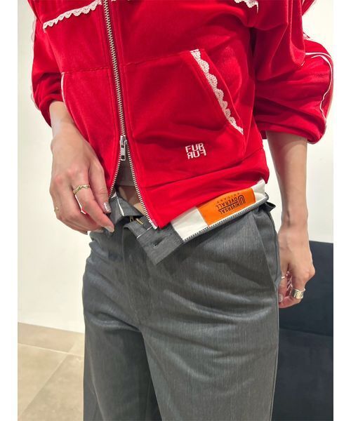 【新品】FUR FUR サイドレースベロアトラックジャケット BLK フリー サイドレースベロアトラックジャケット(F BLK)｜ FURFUR｜渋谷