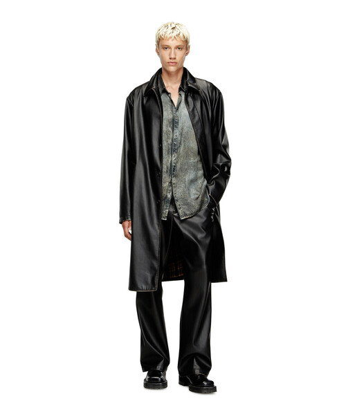 DIESEL（ディーゼル）の「メンズ ブラック ステンカラーコート J-RIVERS（ステンカラーコート・メンズ・ブラック・54/44/52/50/48/46）」の5枚目の写真