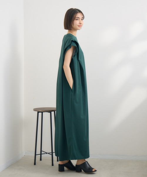 KATHARINE ROSS（キャサリンロス）の「【KATHARINE ROSS】【COOL/UVカット】タック袖ワンピース（ワンピース・レディース・グリーン/チャコールグレー・MEDIUM）」の7枚目の写真