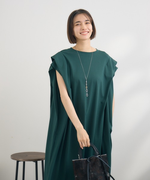 KATHARINE ROSS（キャサリンロス）の「【KATHARINE ROSS】【COOL/UVカット】タック袖ワンピース（ワンピース・レディース・グリーン/チャコールグレー・MEDIUM）」の10枚目の写真