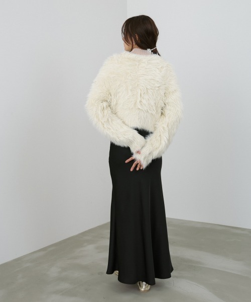 Bab(バブ)の「【選べる着丈/前後2WAY】ニュアンスハートボタンシャギーニットカーディガン(カーディガン/ボレロ・レディース・チャコールグレー/C/アイボリー/B/D/ライトグレー/ライトグリーン/A・FREE)」の20枚目の写真