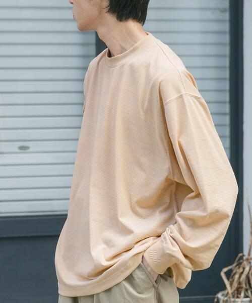 FORK&SPOON（フォークアンドスプーン）の「FORK&SPOON　CAVEボーダーロングスリーブTシャツ（Tシャツ/カットソー・メンズ・チャコールグレー/ベージュ系その他・4/5）」の3枚目の写真