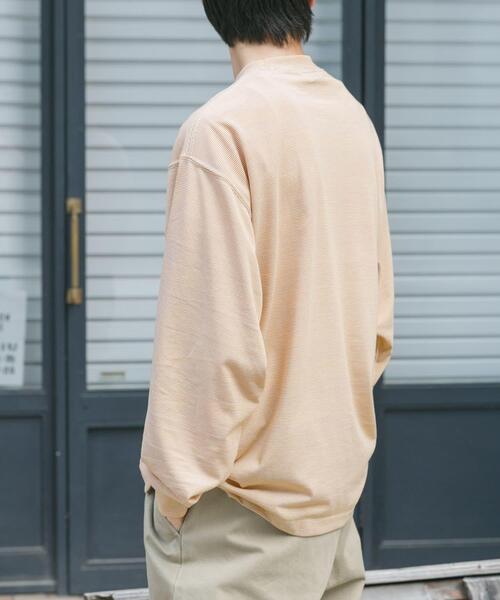 FORK&SPOON（フォークアンドスプーン）の「FORK&SPOON　CAVEボーダーロングスリーブTシャツ（Tシャツ/カットソー・メンズ・チャコールグレー/ベージュ系その他・4/5）」の4枚目の写真