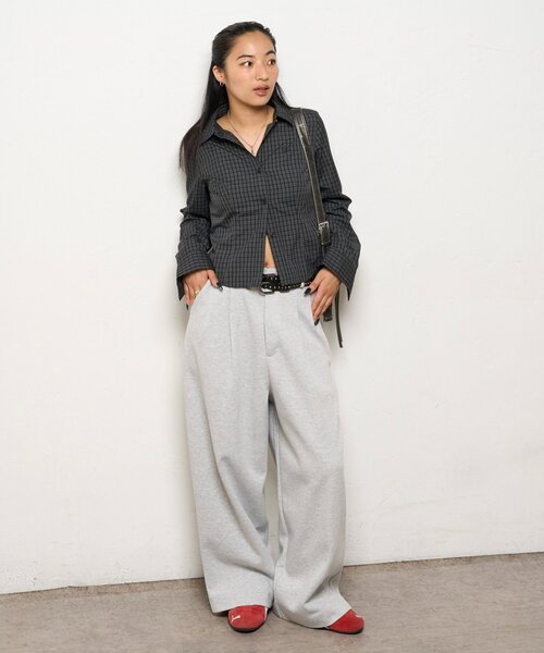 WHO'S WHO gallery（フーズフーギャラリー）の「スウェット2タックスラックス（スラックス・レディース・グレー/ブラック/ブラウン・SMALL/LARGE/MEDIUM）」の9枚目の写真