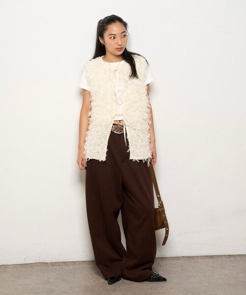 WHO'S WHO gallery（フーズフーギャラリー）の「スウェット2タックスラックス（スラックス・レディース・グレー/ブラック/ブラウン・SMALL/LARGE/MEDIUM）」の15枚目の写真