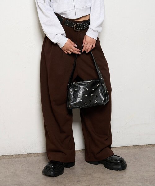 WHO'S WHO gallery（フーズフーギャラリー）の「スウェット2タックスラックス（スラックス・レディース・グレー/ブラック/ブラウン・SMALL/LARGE/MEDIUM）」の18枚目の写真