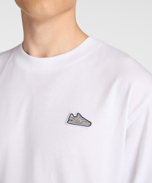 NEW BALANCE(ニューバランス)の「574 シューパッチロングスリーブTシャツ(Tシャツ/カットソー・メンズ・ブラック/ライトグレー/ホワイト・MEDIUM/LARGE/X-LARGE/SMALL/XX-LARGE)」の12枚目の写真