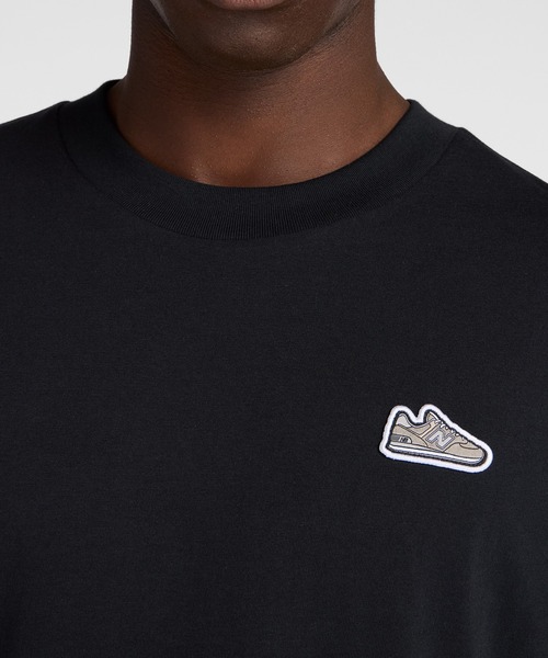 NEW BALANCE(ニューバランス)の「574 シューパッチロングスリーブTシャツ(Tシャツ/カットソー・メンズ・ブラック/ライトグレー/ホワイト・MEDIUM/LARGE/X-LARGE/SMALL/XX-LARGE)」の9枚目の写真