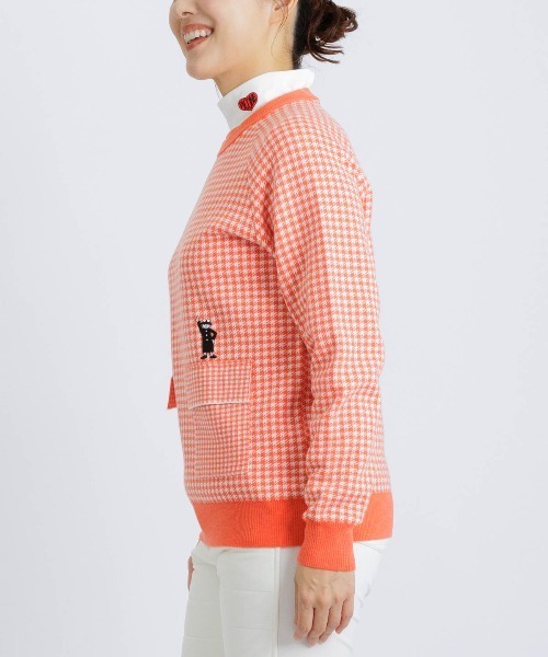 Picone CLUB(ピッコーネクラブ)の「フロントポケット千鳥柄ニット(ニット/セーター・レディース・オレンジ/ベージュ/ブラック・M/S)」の18枚目の写真
