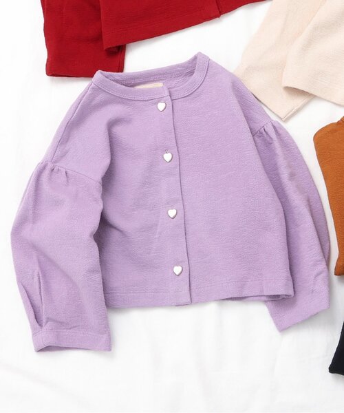 セール】【WEB限定/ジュニア対応】ハートボタンカーディガン