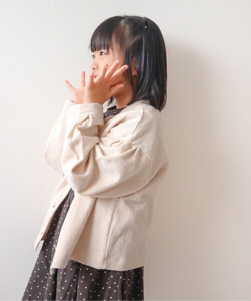 apres les cours（アプレレクール）の「【WEB限定/ジュニア対応】ハートボタンカーディガン（カーディガン/ボレロ・キッズ・キャメル/レッド/ラベンダー/ブラック/アイボリー・110/120/130/140/80/90/100）」の20枚目の写真