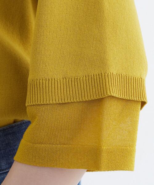 grove（グローブ）の「【ひんやり多機能】やわらかドライタッチ 袖口シアードッキングプルオーバー（ニット/セーター・レディース・イエロー/ダークブラウン/ワインレッド/ブラック/アイボリー・03/02/01/04/05）」の10枚目の写真