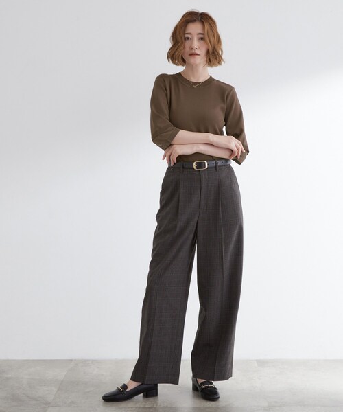 grove（グローブ）の「【ひんやり多機能】やわらかドライタッチ 袖口シアードッキングプルオーバー（ニット/セーター・レディース・イエロー/ダークブラウン/ワインレッド/ブラック/アイボリー・03/02/01/04/05）」の13枚目の写真