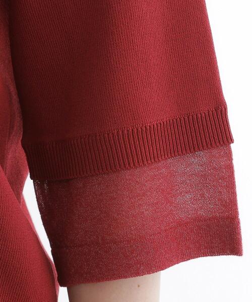 grove（グローブ）の「【ひんやり多機能】やわらかドライタッチ 袖口シアードッキングプルオーバー（ニット/セーター・レディース・イエロー/ダークブラウン/ワインレッド/ブラック/アイボリー・03/02/01/04/05）」の18枚目の写真