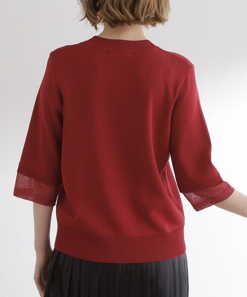 grove（グローブ）の「【ひんやり多機能】やわらかドライタッチ 袖口シアードッキングプルオーバー（ニット/セーター・レディース・イエロー/ダークブラウン/ワインレッド/ブラック/アイボリー・03/02/01/04/05）」の21枚目の写真