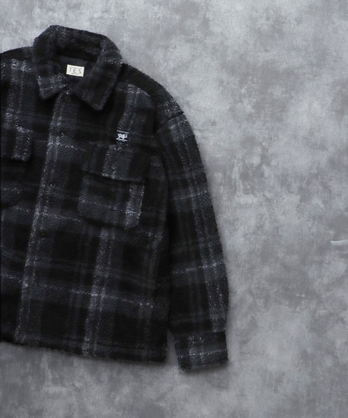 The Endless Summer(エンドレスサマー)の「TES BOA SURF CHECK JACKET / ボアジャケット(その他アウター・メンズ・ブルーグレー/カーキ/ワイン/ブラック/ホワイト・LARGE/MEDIUM)」の2枚目の写真