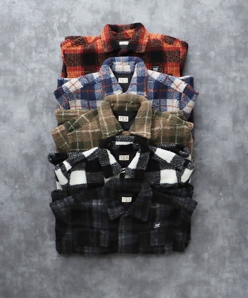 The Endless Summer(エンドレスサマー)の「TES BOA SURF CHECK JACKET / ボアジャケット(その他アウター・メンズ・ブルーグレー/カーキ/ワイン/ブラック/ホワイト・LARGE/MEDIUM)」の6枚目の写真
