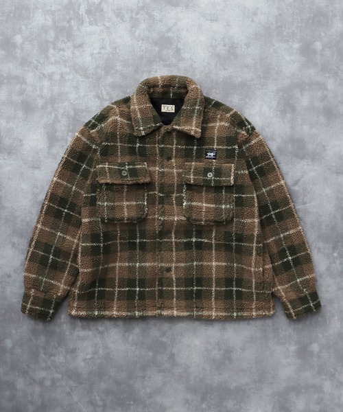 The Endless Summer(エンドレスサマー)の「TES BOA SURF CHECK JACKET / ボアジャケット(その他アウター・メンズ・ブルーグレー/カーキ/ワイン/ブラック/ホワイト・LARGE/MEDIUM)」の14枚目の写真