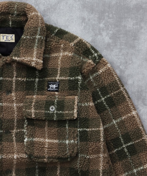 The Endless Summer(エンドレスサマー)の「TES BOA SURF CHECK JACKET / ボアジャケット(その他アウター・メンズ・ブルーグレー/カーキ/ワイン/ブラック/ホワイト・LARGE/MEDIUM)」の16枚目の写真