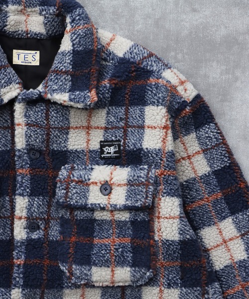 The Endless Summer(エンドレスサマー)の「TES BOA SURF CHECK JACKET / ボアジャケット(その他アウター・メンズ・ブルーグレー/カーキ/ワイン/ブラック/ホワイト・LARGE/MEDIUM)」の13枚目の写真