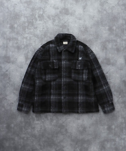 The Endless Summer(エンドレスサマー)の「TES BOA SURF CHECK JACKET / ボアジャケット(その他アウター・メンズ・ブルーグレー/カーキ/ワイン/ブラック/ホワイト・LARGE/MEDIUM)」の8枚目の写真