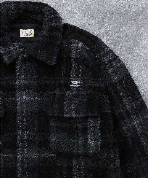The Endless Summer(エンドレスサマー)の「TES BOA SURF CHECK JACKET / ボアジャケット(その他アウター・メンズ・ブルーグレー/カーキ/ワイン/ブラック/ホワイト・LARGE/MEDIUM)」の10枚目の写真