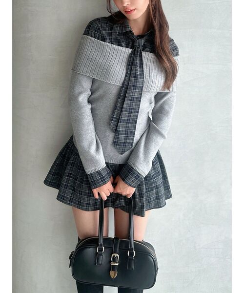 セール】シャツレイヤードニットトップス（ニット/セーター）｜RESEXXY