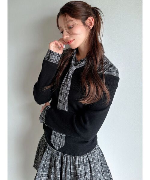 シャツレイヤードニットトップス（ニット/セーター）｜RESEXXY