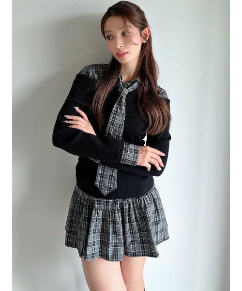 シャツレイヤードニットトップス（ニット/セーター）｜RESEXXY