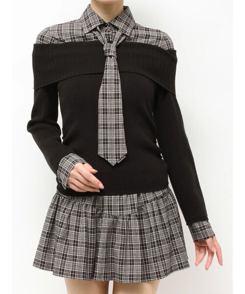 シャツレイヤードニットトップス（ニット/セーター）｜RESEXXY