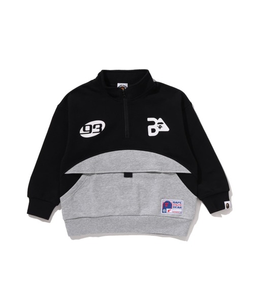 A BATHING APE スウェット ブラック 93 BAPE RELAXED FIT HALF ZIP