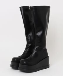 セール】レザー調 エンジニア 厚底 ロング ブーツ シューズ（ブーツ