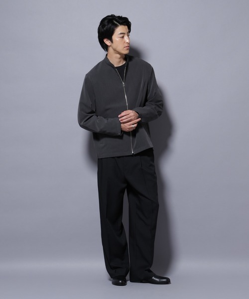 NANO universe(ナノユニバース)の「TR シングルライダースブルゾン(ライダースジャケット・メンズ・ブラック/チャコール/ベージュ・L/M/S)」の18枚目の写真