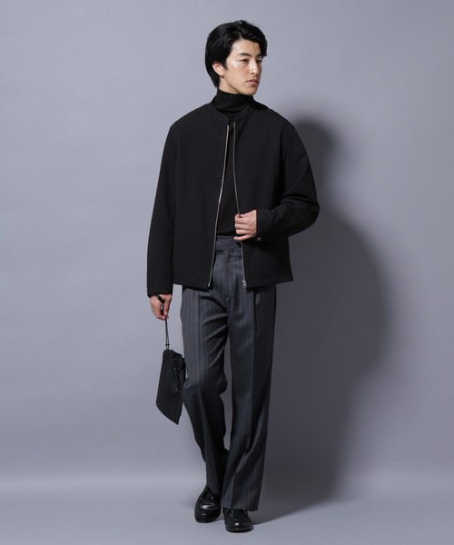 NANO universe(ナノユニバース)の「TR シングルライダースブルゾン(ライダースジャケット・メンズ・ブラック/チャコール/ベージュ・L/M/S)」の16枚目の写真