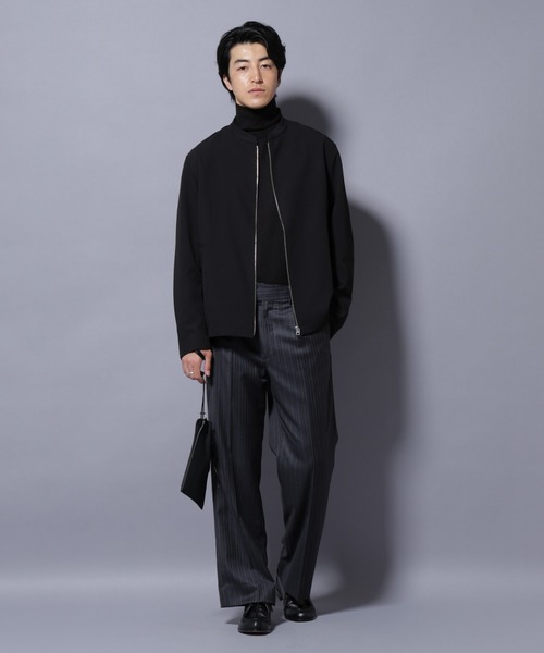 NANO universe(ナノユニバース)の「TR シングルライダースブルゾン(ライダースジャケット・メンズ・ブラック/チャコール/ベージュ・L/M/S)」の15枚目の写真