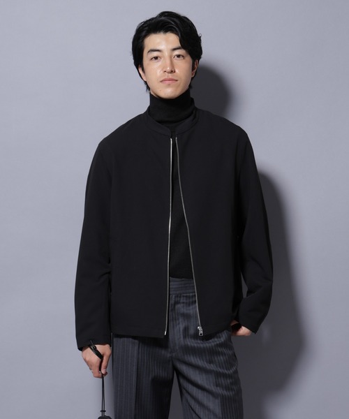 NANO universe(ナノユニバース)の「TR シングルライダースブルゾン(ライダースジャケット・メンズ・ブラック/チャコール/ベージュ・L/M/S)」の12枚目の写真