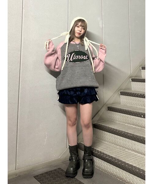 jouetie（ジュエティ）の「ラグランロゴルーズニット（ニット/セーター・レディース・アイボリー/ブラック/グレー・MEDIUM）」の22枚目の写真