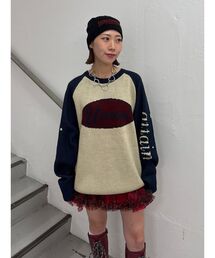 jouetie | ラグランロゴルーズニット(ニット/セーター)