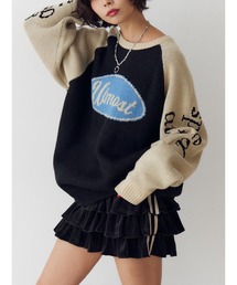 jouetie（ジュエティ）の「ラグランロゴルーズニット（ニット/セーター・レディース）」