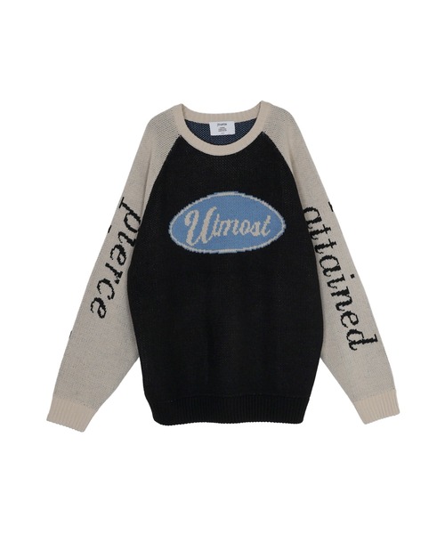 jouetie（ジュエティ）の「ラグランロゴルーズニット（ニット/セーター・レディース・アイボリー/ブラック/グレー・MEDIUM）」の4枚目の写真