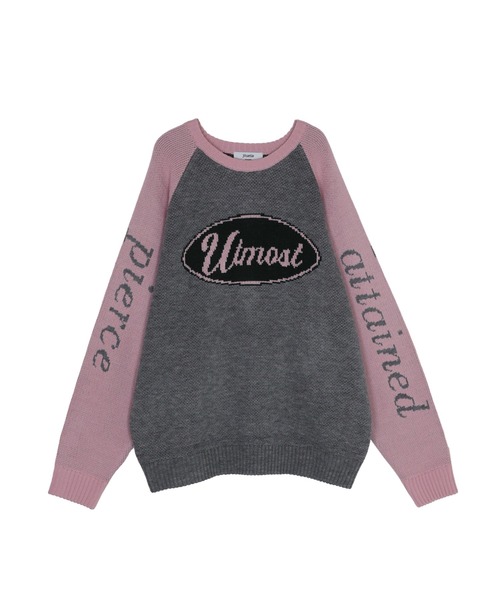 jouetie（ジュエティ）の「ラグランロゴルーズニット（ニット/セーター・レディース・アイボリー/ブラック/グレー・MEDIUM）」の5枚目の写真