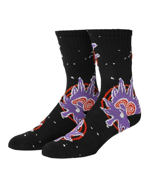 HUF（ハフ）の「GREEN BUDDY HYPNOSIS SOCKS（ソックス/靴下・メンズ・ホワイト/ブラック/イエロー・O/S）」の2枚目の写真